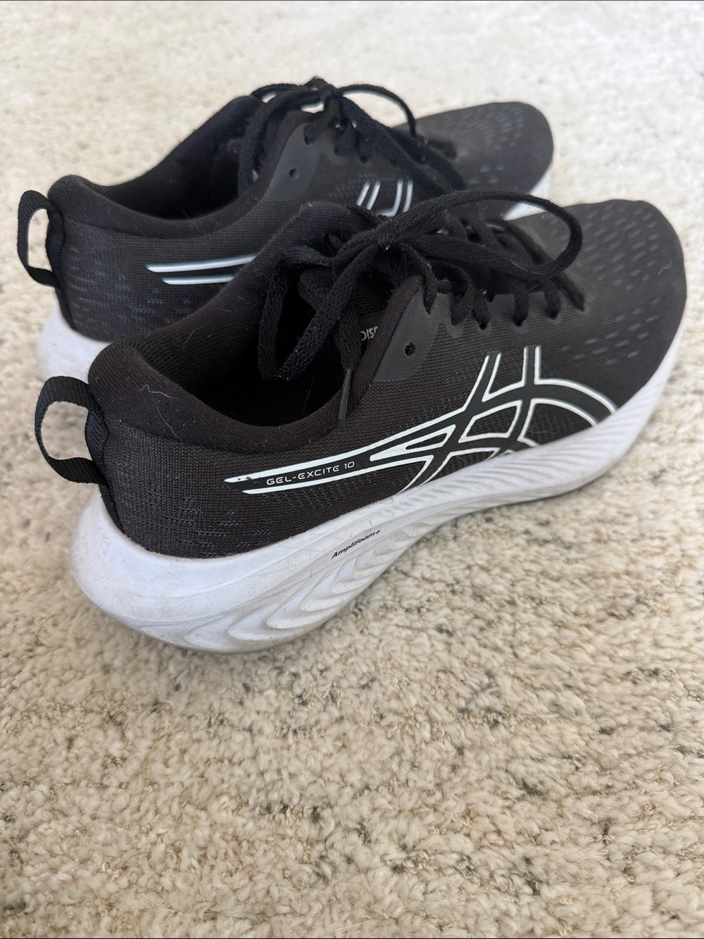 Asics Black & White Mesh Running Sneakers